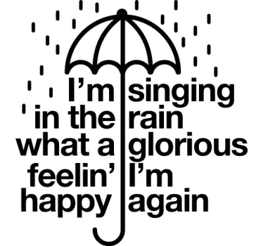 T-shirts citation de parapluie heureux sous la pluie - TenStickers