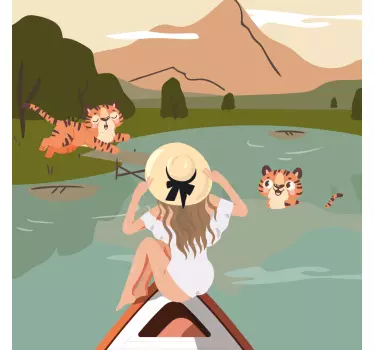 T-shirts aventure avec des tigres - TenStickers