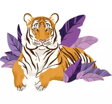 Tee-shirt enfant tigre parmi les feuilles - TenStickers