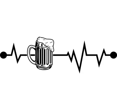 T-shirts chope de bière battement de coeur - TenStickers