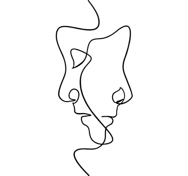 T-shirts visages en lignes conceptuelles - TenStickers