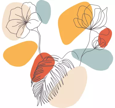 T-shirts floral minimaliste blanc - TenStickers