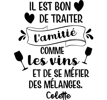 Tee-shirt amis et vin - TenStickers