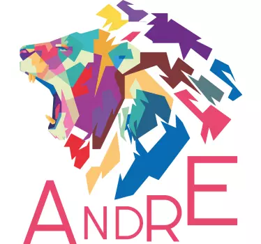 T-shirts lion coloré graphique - TenStickers