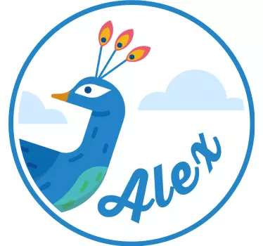 Tee-shirt enfant paon avec nom - TenStickers