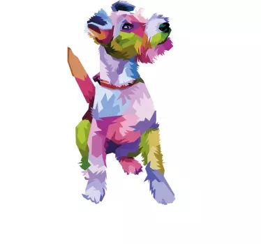 T-shirts portrait de chien coloré - TenStickers
