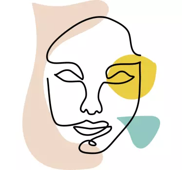 T-shirts visage ligne minimaliste - TenStickers