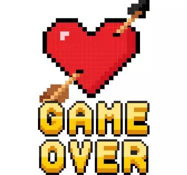 T-shirts jeu de cœur pixélisé - TenStickers
