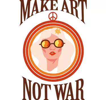 T-shirt style hippie rétro make art not war - TenStickers
