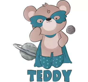 T-shirt enfant prénom personnalisé Nounours héros - TenStickers