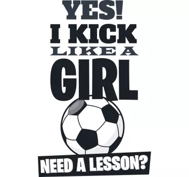 Tee-shirt de foot je tire comme une fille - TenStickers