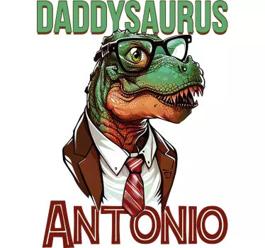 T shirt fête des pères PAPAsaurus avec prénom personnalisé - TenStickers
