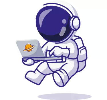 Tee-shirt astronaute sur un ordinateur - TenStickers