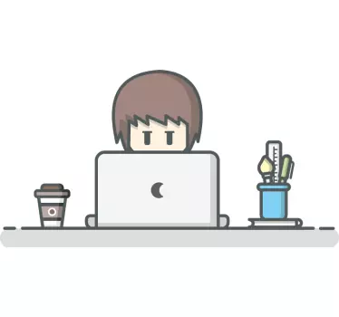 Tee-shirt un travailleur sur ordinateur - TenStickers