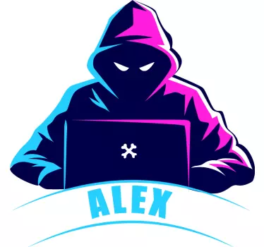 tee-shirt hacker avec nom personnalisé - TenStickers