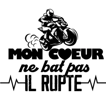 Tee-shirt mon cœur ne bat pas il rupte - TenStickers