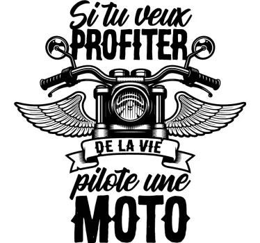 Tee-shirt profiter de la vie pilote une moto - TenStickers