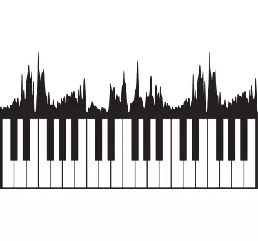T-shirt clavier de piano et onde sonore - TenStickers