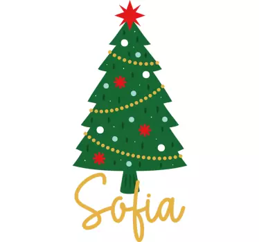 Sweat-shirt de Noël sapin et nom personnalisé - TenStickers