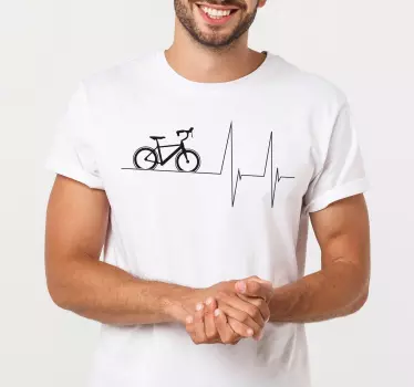 T-shirts passion de cyclisme au coeur - TenStickers