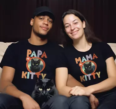 T-shirt couple parents animal de compagnie personnalisable - TenStickers