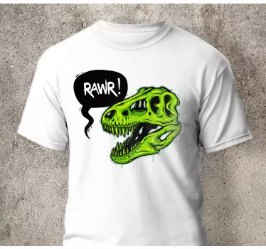 Illustration du crâne de dinosaure avec t-shirt texte - TenStickers