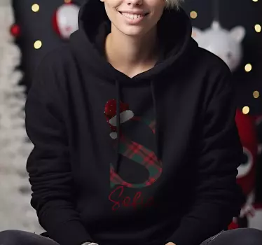 Sweat-shirt de Noël nom et lettre personnalisés - TenStickers