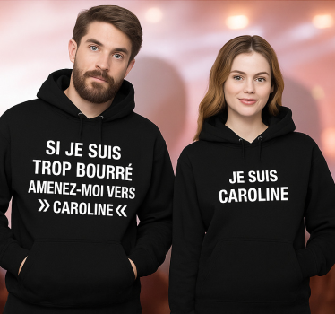 Sweatshirt couple si je suis trop ivre - TenStickers