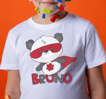 T-shirt comme des garçons Prénom personnalisé Superpanda - TenStickers