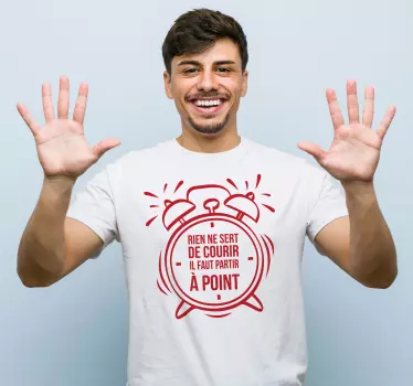 Tee-shirt expression française rien ne sert de courir - TenStickers