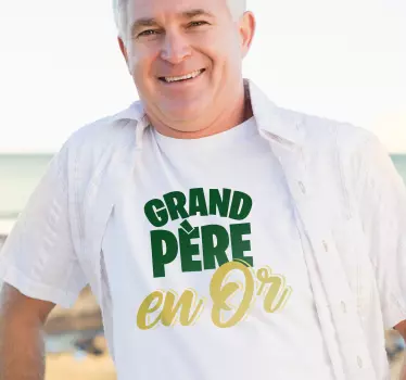 T-shirt Grand-père en Or fête des grands-pères - TenStickers