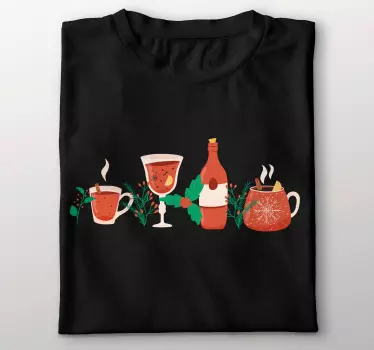 Tee-shirt Noël caricature de vin chaud - TenStickers