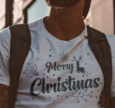 Tee-shirt Noël motif Merry Christmas - TenStickers