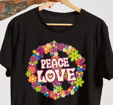 T-shirt paix amour et papillons - TenStickers