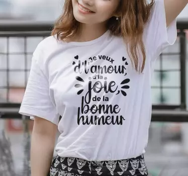 T-shirt Musique paroles de chanson Je veux - TenStickers