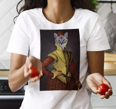 Tee-shirt portrait de chat aristocrate personnalisé - TenStickers