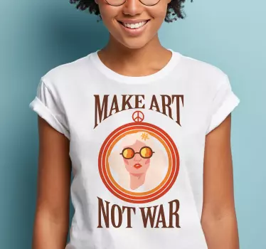T-shirt style hippie rétro make art not war - TenStickers