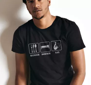 T-shirt style routine : manger, dormir et sax - TenStickers