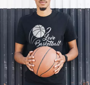 Tee-shirt texte love basketball - TenStickers