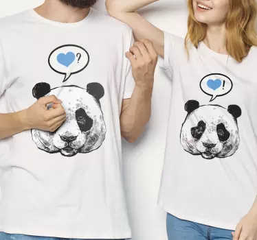 T-shirts amoureux des pandas adorables - TenStickers