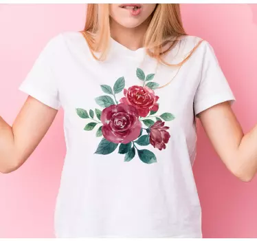 T-shirts arrangement floral rose - TenStickers