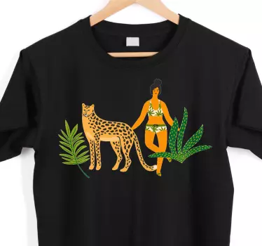 T-shirts art du léopard et de la femme - TenStickers