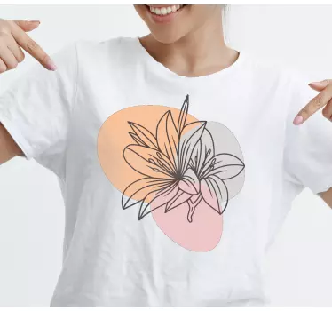 T-shirts art linéaire floral - TenStickers