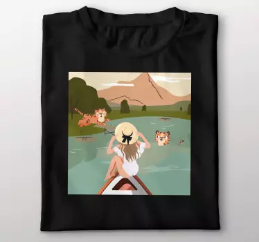 T-shirts aventure avec des tigres - TenStickers