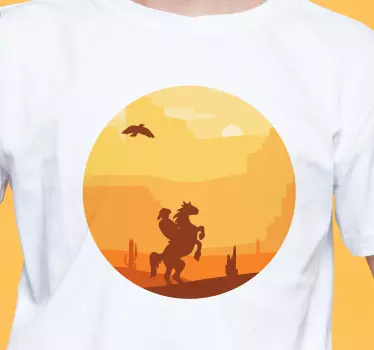 T-shirts aventure de cow-boy au coucher du soleil - TenStickers