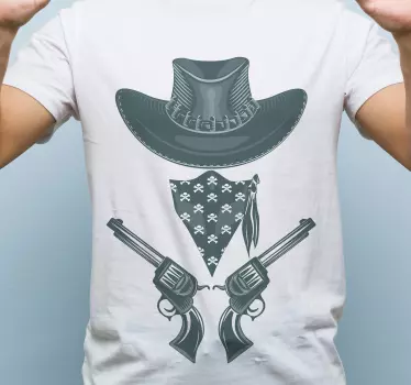 T-shirts chapeau de cowboy et pistolets - TenStickers