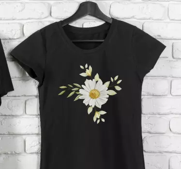 T-shirts charme floral marguerite blanche - TenStickers