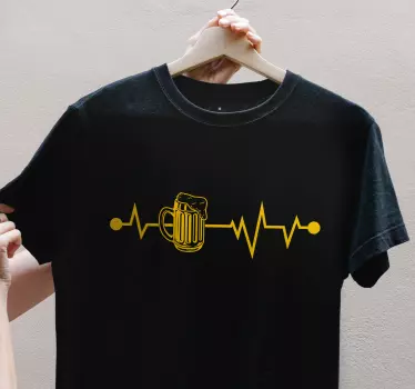 T-shirts chope de bière battement de coeur - TenStickers