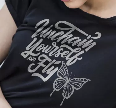 T-shirts citation inspirante de papillon - TenStickers