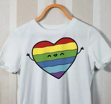 T-shirts cœur arc-en-ciel heureux - TenStickers